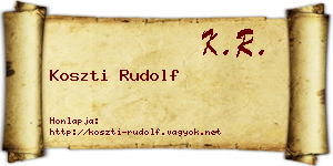 Koszti Rudolf névjegykártya
